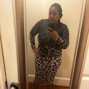 Animal print bodycon dress